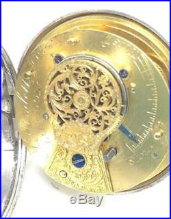 J Hernlett of London Silver Verge Fusee Pair cased 1833 Pocket Watch