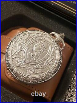 Jack Daniel's. 925 Silver Pocket Watch Limited Rare Case Sterling Silver NEW