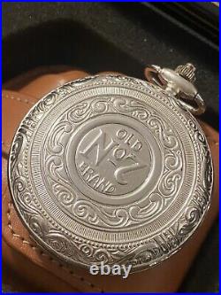 Jack Daniel's. 925 Silver Pocket Watch Limited Rare Case Sterling Silver NEW