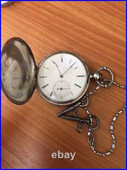 Jacot Brothers Locle Pocket Watch Coin Silver 20s. Full Hunter Case Working
