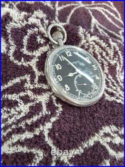 Jaeger LeCoultre British Military Pocket Watch 1930s Hand-Winding Black Case 2