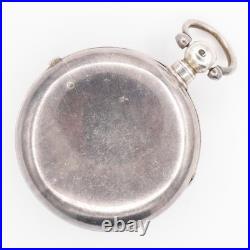 Jno. Strachan Silver Pair Case Key Wind Fusee Antique Pocket Watch, Keeps Time