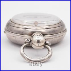 Jno. Strachan Silver Pair Case Key Wind Fusee Antique Pocket Watch, Keeps Time