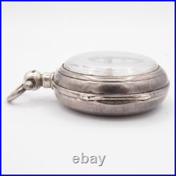 Jno. Strachan Silver Pair Case Key Wind Fusee Antique Pocket Watch, Keeps Time