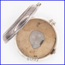 Jno. Strachan Silver Pair Case Key Wind Fusee Antique Pocket Watch, Keeps Time