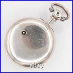 Jno. Strachan Silver Pair Case Key Wind Fusee Antique Pocket Watch, Keeps Time
