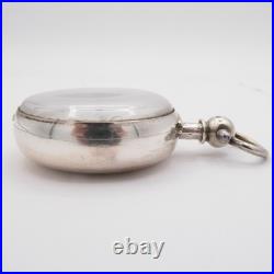 Jno. Strachan Silver Pair Case Key Wind Fusee Antique Pocket Watch, Keeps Time