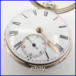 Jno. Strachan Silver Pair Case Key Wind Fusee Antique Pocket Watch, Keeps Time