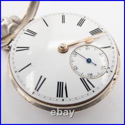 Jno. Strachan Silver Pair Case Key Wind Fusee Antique Pocket Watch, Keeps Time