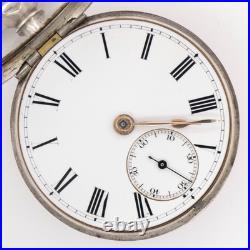 Jno. Strachan Silver Pair Case Key Wind Fusee Antique Pocket Watch, Keeps Time