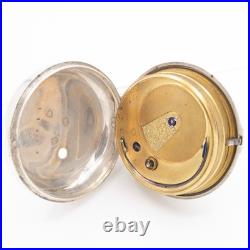 Jno. Strachan Silver Pair Case Key Wind Fusee Antique Pocket Watch, Keeps Time