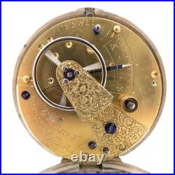 Jno. Strachan Silver Pair Case Key Wind Fusee Antique Pocket Watch, Keeps Time