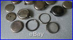 Job Lot Vintage / Antique Sterling Silver Pocket Watch Cases- Repair Scrap