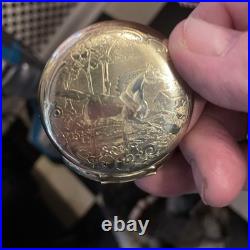 Keeps Time BLITA Pocket Watch 17 Jewels Hunters Gold Filled Case Pulsation