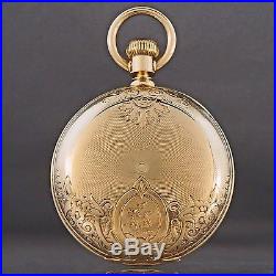 LARGE 1880 Waltham Solid 14K Gold 18 Size Hunter Case Pocket Watch