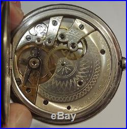 Longines Pocket Watch Solid Silver Case Ref 2452852 Scene Flowers Roman Numbers