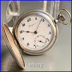 LONGINES vintage pocket watch 1910s hunter case manual winding works from Japan