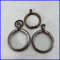 LOT OF 3 ANTIQUE 16s & 8s JEWELERS POCKET WATCH CASES (FOR PARTS)