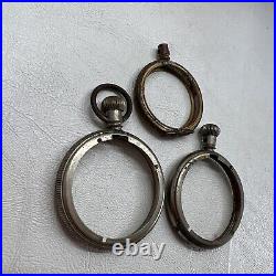 LOT OF 3 ANTIQUE 16s & 8s JEWELERS POCKET WATCH CASES (FOR PARTS)