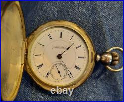 LOW# Peoria Watch Co. 15j Hunting Case TRULY RARE MOVEMENT RUNS circa 1888