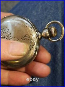 LOW# Peoria Watch Co. 15j Hunting Case TRULY RARE MOVEMENT RUNS circa 1888