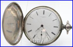 LUTZ BROTHERS LOCLE 63914 13j SILVER CASE KEYWIND HIGH GRADE POCKET WATCH (JC)