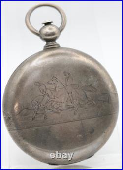 LUTZ BROTHERS LOCLE 63914 13j SILVER CASE KEYWIND HIGH GRADE POCKET WATCH (JC)