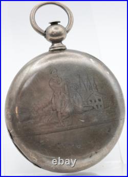 LUTZ BROTHERS LOCLE 63914 13j SILVER CASE KEYWIND HIGH GRADE POCKET WATCH (JC)