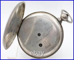 LUTZ BROTHERS LOCLE 63914 13j SILVER CASE KEYWIND HIGH GRADE POCKET WATCH (JC)