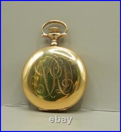 Ladies Elgin Hunters Case Pocket Watch Fancy Dial Jboss Running Engraved Nra