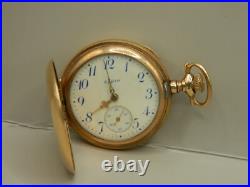 Ladies Elgin Hunters Case Pocket Watch Fancy Dial Jboss Running Engraved Nra