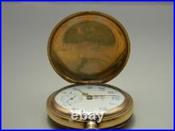 Ladies Elgin Hunters Case Pocket Watch Fancy Dial Jboss Running Engraved Nra