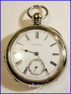 Lancaster 18 size West End 10 jewel key wind pocket watch (1886) nickel case
