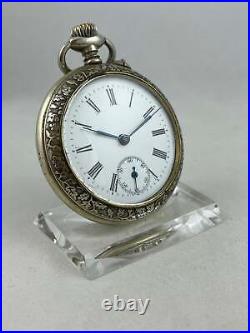 Langendorf Watch Co. Pocket Watch Manual Wind With Ornate Case, Works