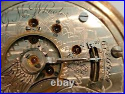 Large18SZ Elgin Pocket Watch-With Cut-away Dial in Silverine Case. 58.6mm, 17 J