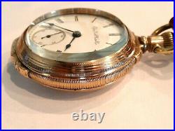 Large18SZ Elgin Pocket Watch in GF Box Hinge Case. 15 Jewel, Serviced, Keeps Time