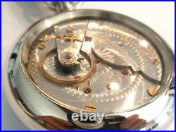 Large18SZ Hampden Pocket Watch in Nice Display Case. 58.7mm, 17 Jewel, Serviced