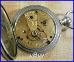 Large 1883 18s Waltham Wm Ellery Keywind Pocket Watch Fahys Case Runs Good