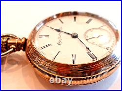 Large 18SZ Elgin Pocket Watch-GF Case. New Glass -Serviced-7J -Vintage 1889