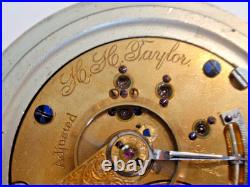 Large 18SZ-Elgin Pocket Watch-HH Taylor -in Monster Case, 15 Jewel- Runs Great