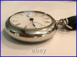Large -18SZ Elgin Pocket Watch in Display Case, Serviced- Runs Good 7 Jewel