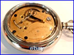 Large 18SZ-Hampden Pocket Watch-in Display Case-15 j Serviced-Runs Great-1885