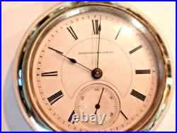 Large 18SZ-Hampden Pocket Watch-in Display Case-15 j Serviced-Runs Great-1885