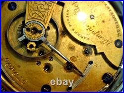 Large 18SZ-Hampden Pocket Watch-in Display Case-15 j Serviced-Runs Great-1885