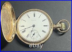 Large 1911 Elgin 18S 17J GF Hunter Case Fancy Engraved Pocket Watch