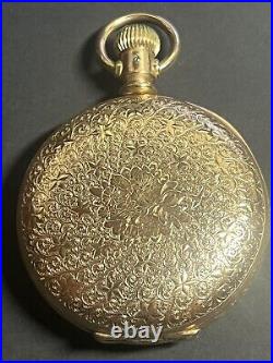 Large 1911 Elgin 18S 17J GF Hunter Case Fancy Engraved Pocket Watch