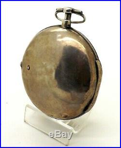 Large Early 18th Century 62mm Antique Verge Fusee Silver Pair Case Pocket Watch