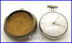 Large Early 18th Century 62mm Antique Verge Fusee Silver Pair Case Pocket Watch