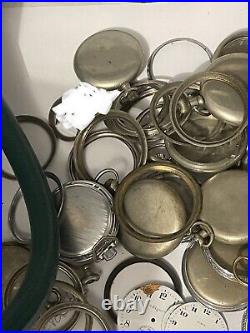 Large Lot Of Pocket Watch Case Parts