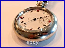 Large Monster Elgin Pocket Watch 62.5mm, with rhinestones, new glass, runs great